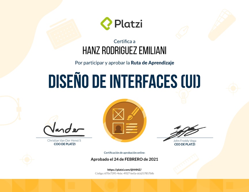 Diploma de la Ruta de Aprendizaje de Diseño de Interfaces (UI)