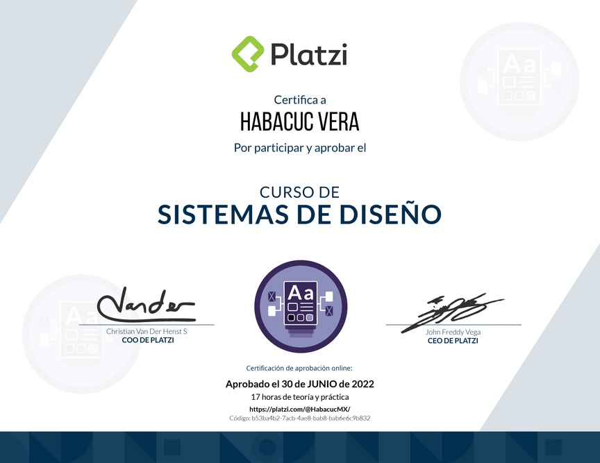 Diploma del Curso de Sistemas de Diseño Efectivos