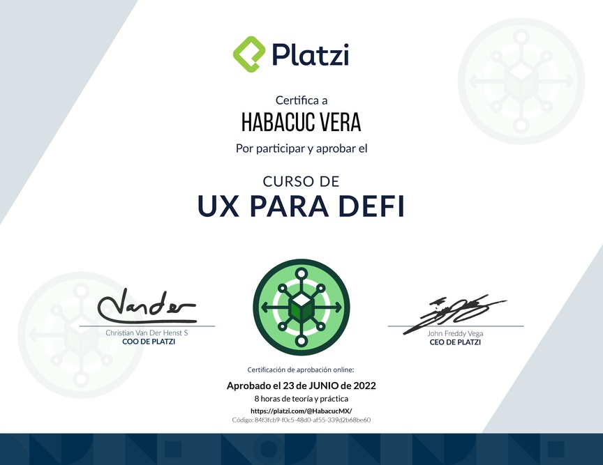 Diploma del Curso de UX para DeFi: Diseñando los Servicios Financieros del Futuro