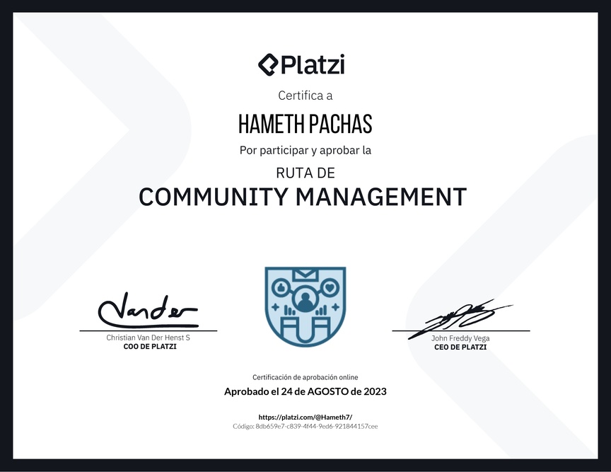 Diploma de la Ruta de Aprendizaje de Community Management