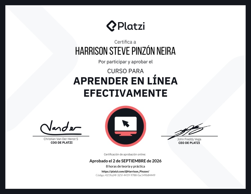 Diploma del Curso para Aprender en Línea Efectivamente