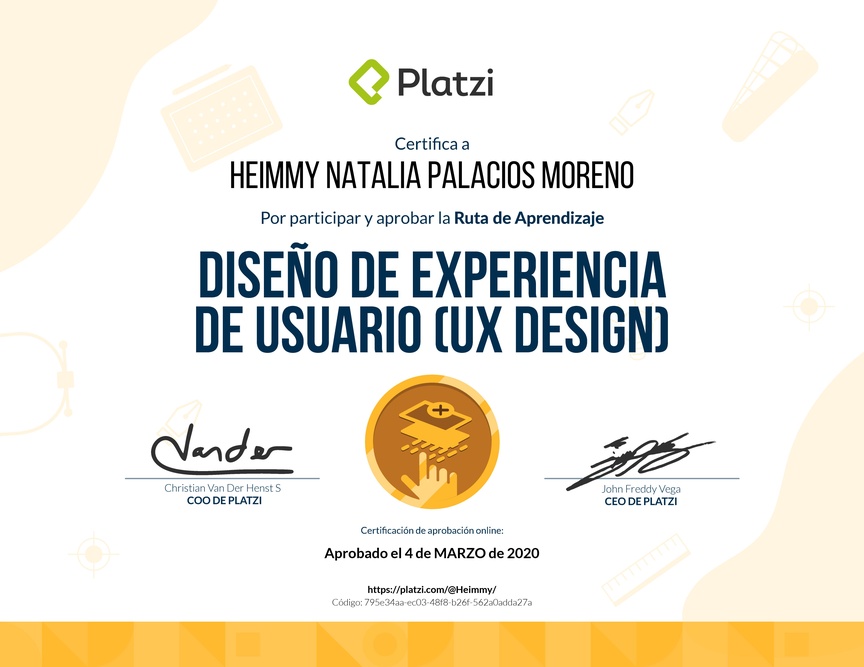 Diploma de la Ruta de Aprendizaje de Diseño de Experiencia de Usuario (UX Design)