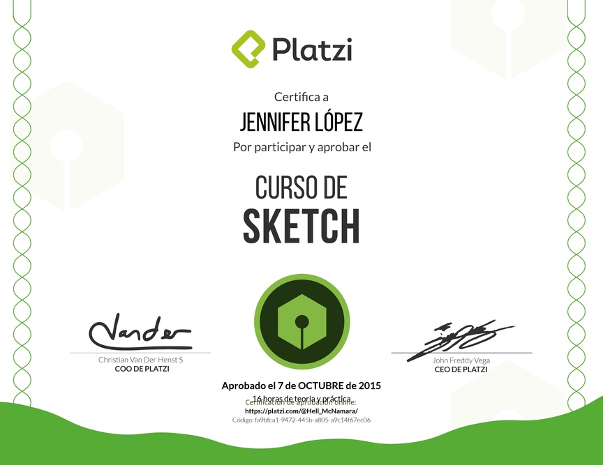 Diploma del Curso de Sketch 2015