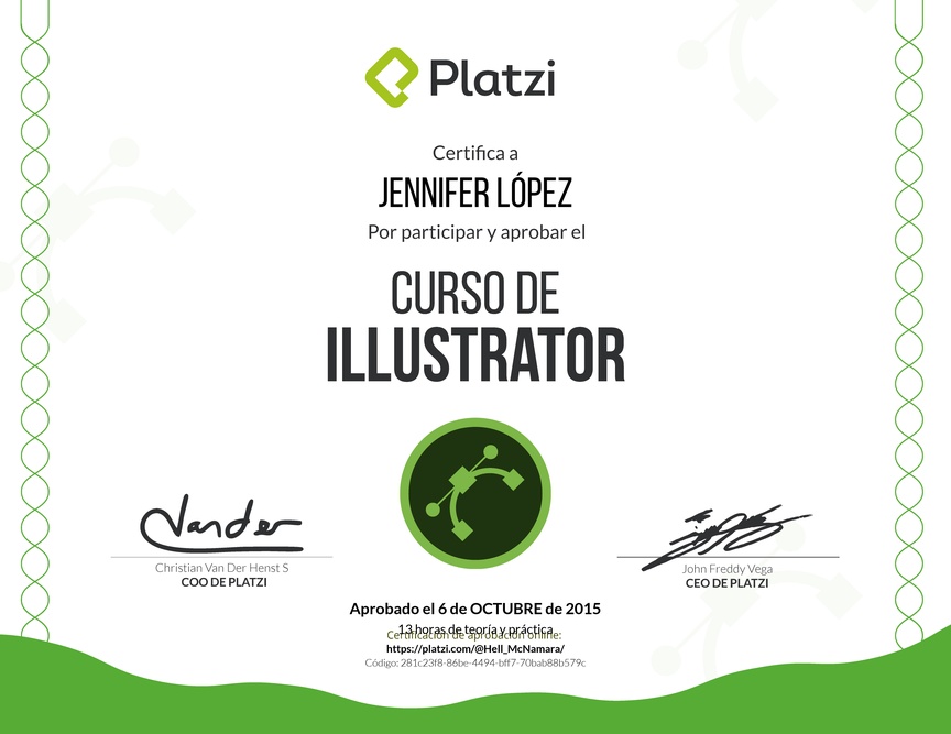 Diploma del Curso de Illustrator 2015