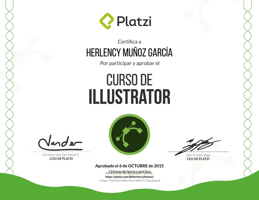 Diploma del Curso de Illustrator 2015