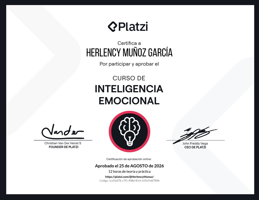 Diploma del Curso de Inteligencia Emocional