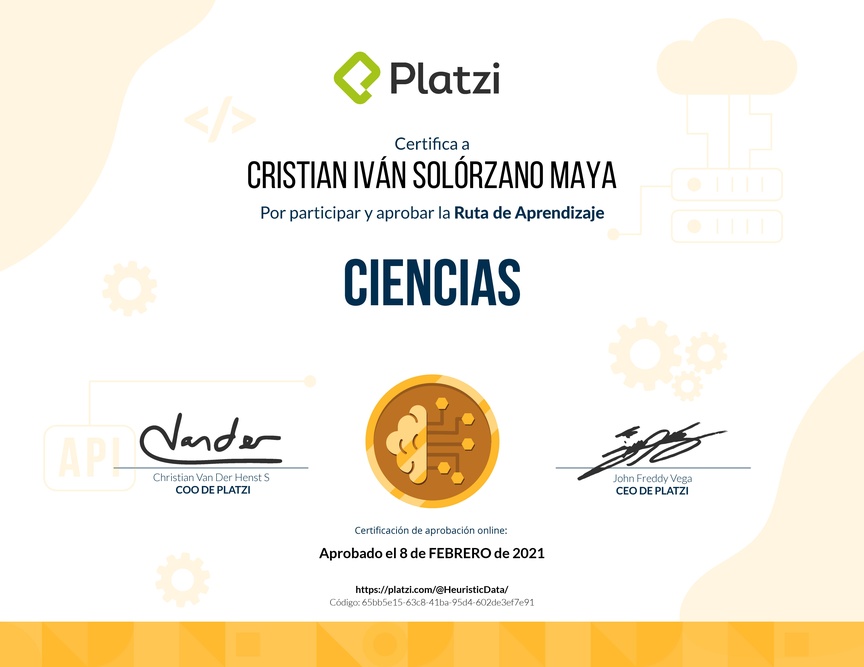 Diploma de la Ruta de Aprendizaje de Ciencias