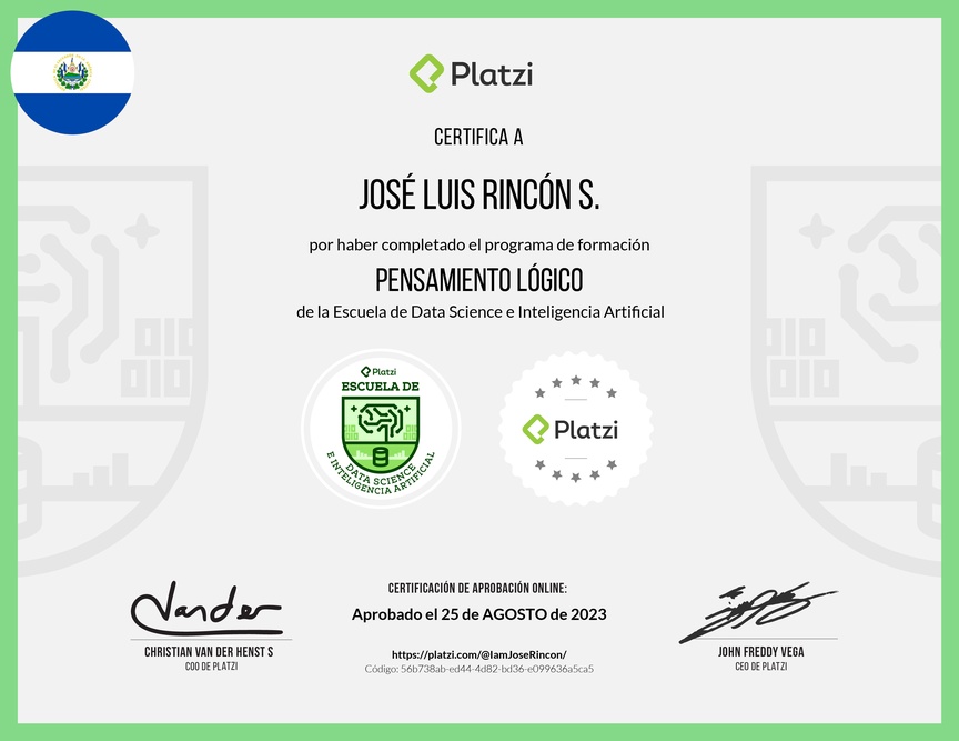 Diploma de la Ruta de Aprendizaje de Pensamiento lógico