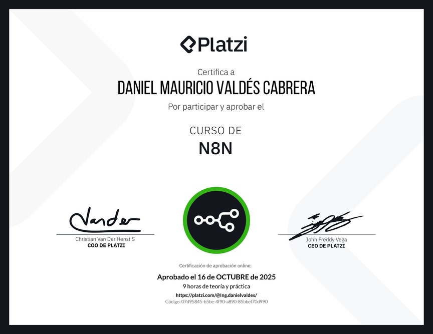 Diploma del Curso de N8N