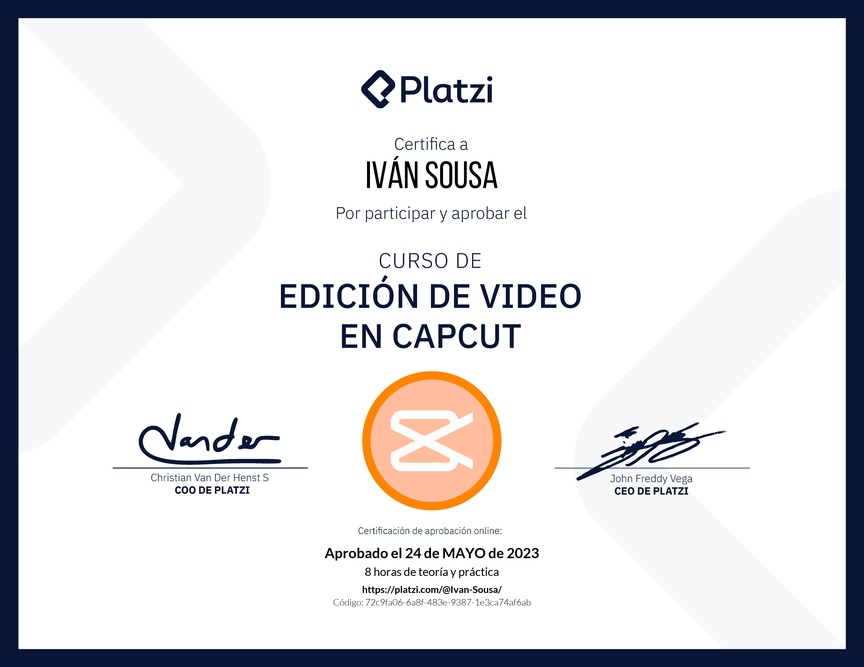Diploma del Curso de Edición de Video con Capcut