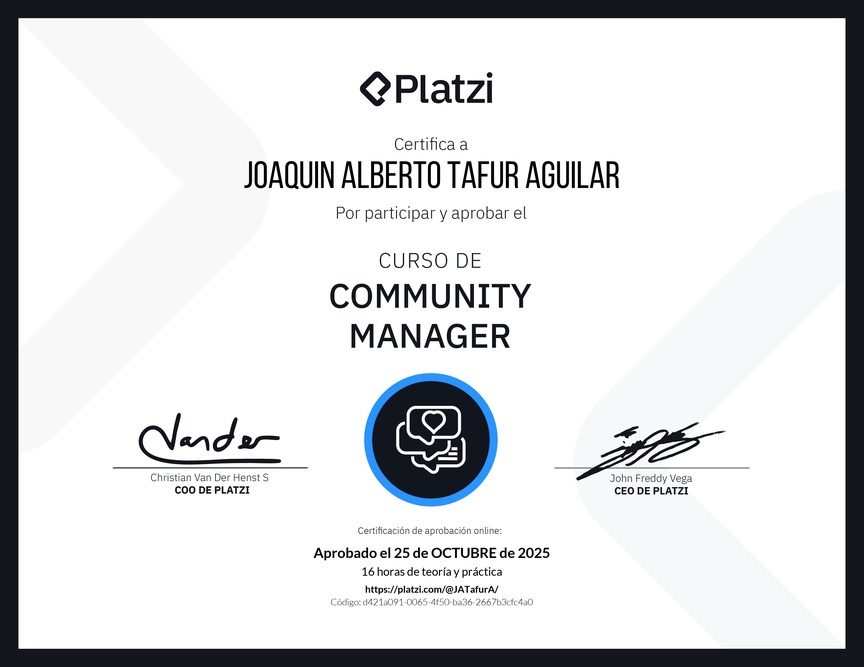 Diploma del Curso de Community Manager