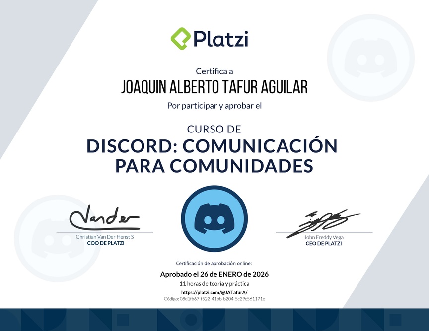 Diploma del Curso de Discord: Comunicación para Comunidades