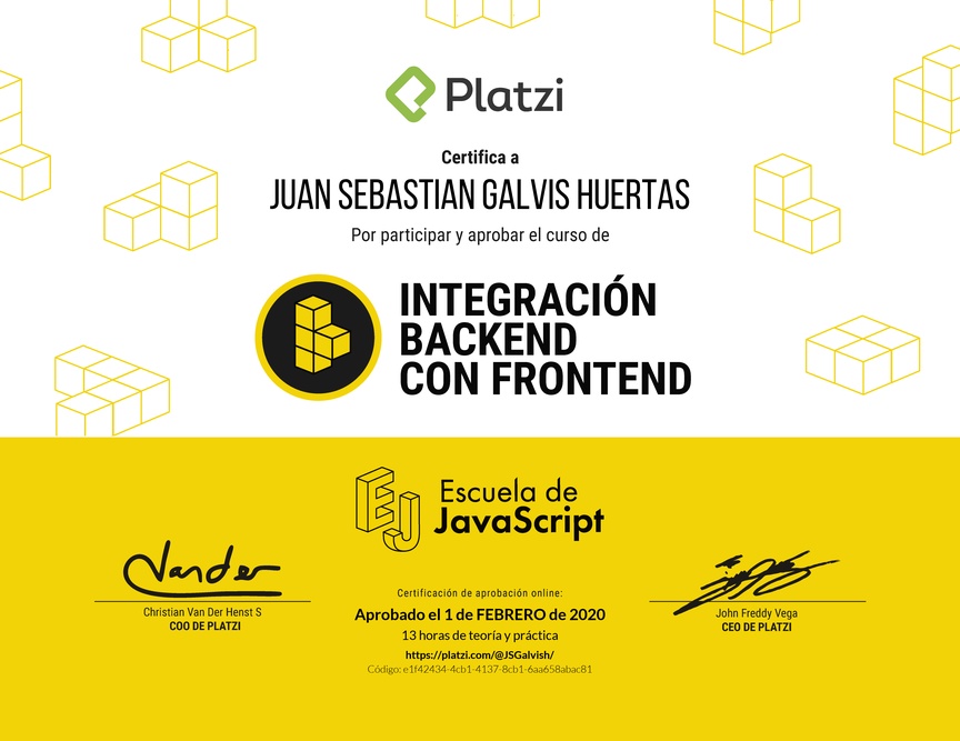 Diploma del Curso de Integración Backend con Frontend