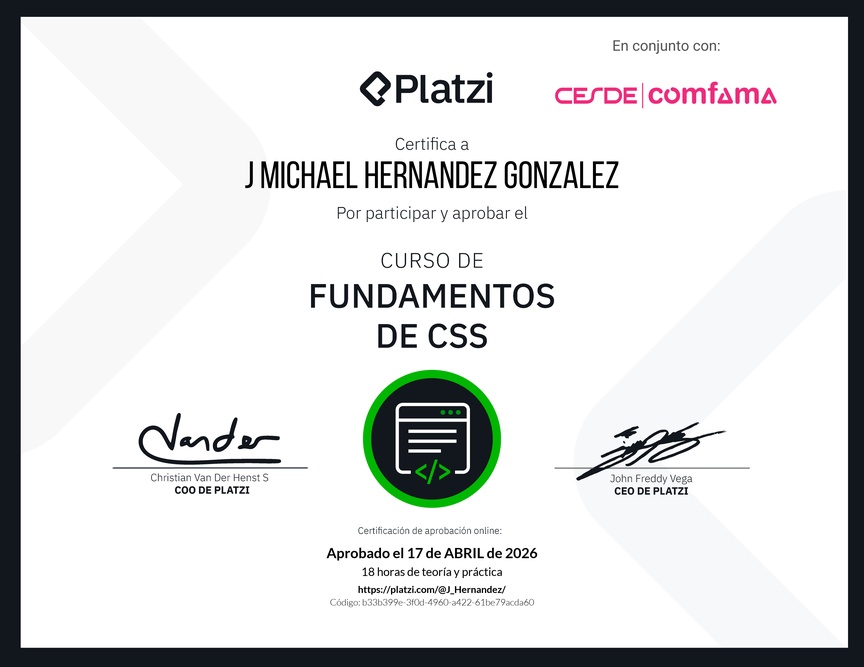 Diploma del Curso de CSS