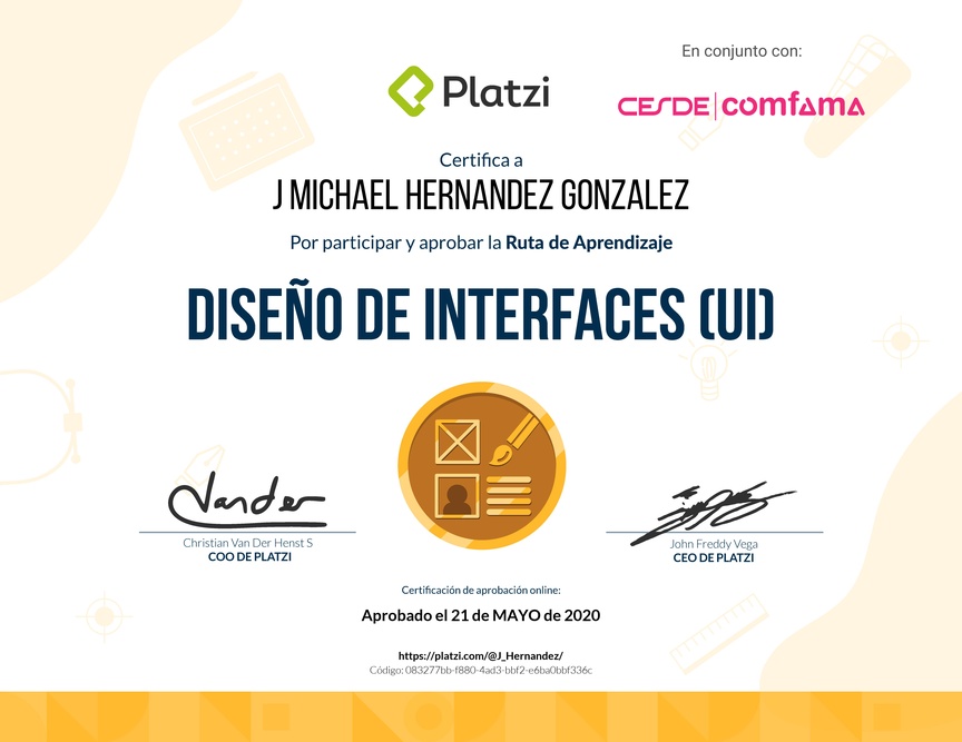Diploma de la Ruta de Aprendizaje de Diseño de Interfaces (UI)