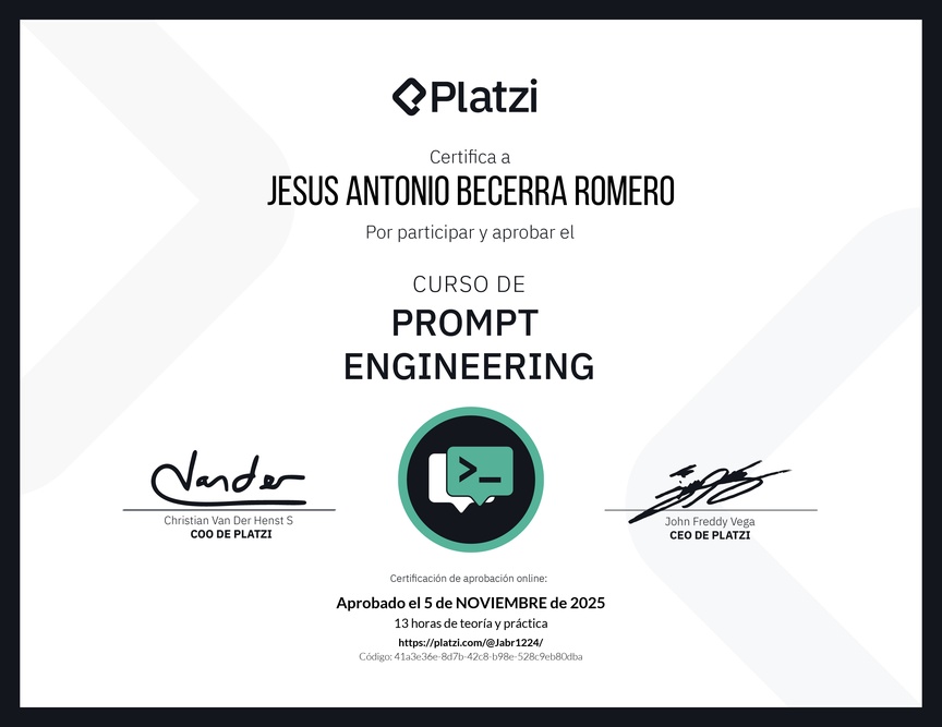 Diploma del Curso de Prompt Engineering