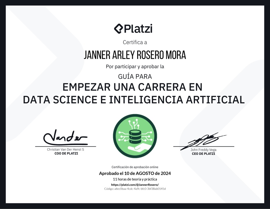 Diploma de Guía para Empezar una Carrera en Data Science e Inteligencia Artificial