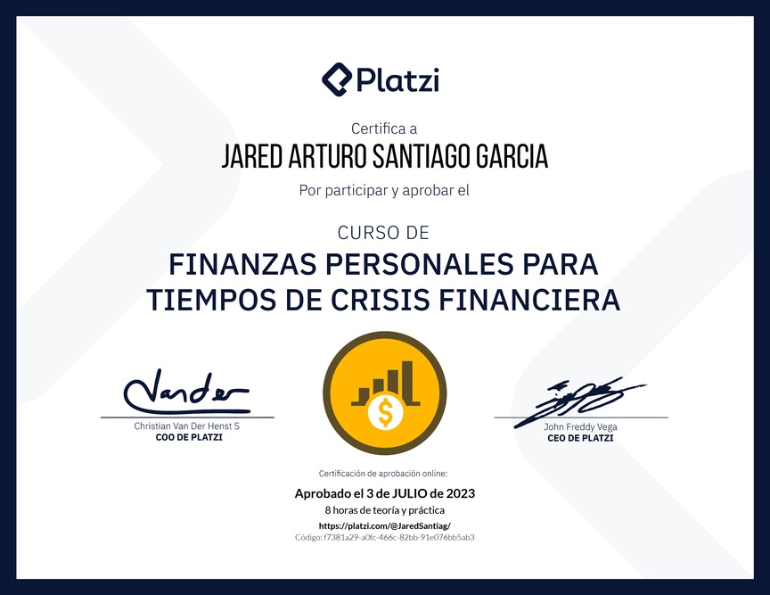Diploma del Curso de Inteligencia Financiera