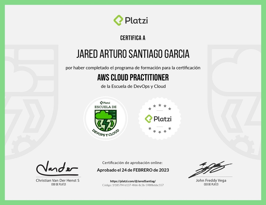 Diploma de la Ruta de Aprendizaje de Certificación de AWS Cloud Practitioner
