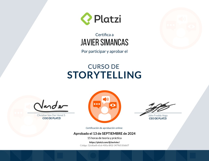 Diploma del Curso de Storytelling