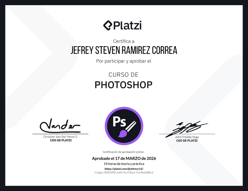 Diploma del Curso de Photoshop