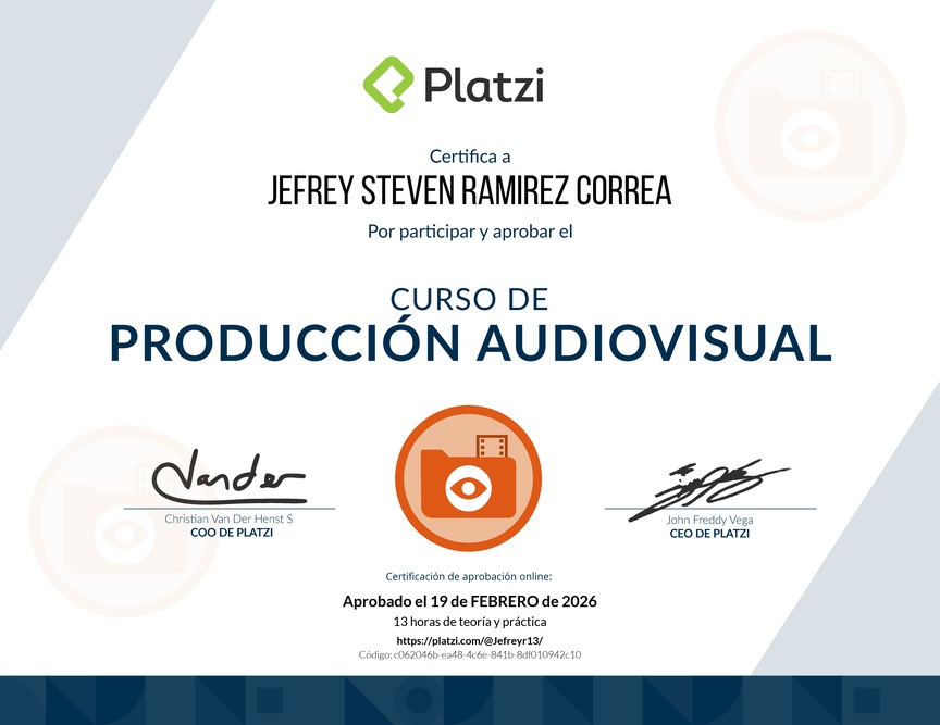 Diploma del Curso de Introducción a la Producción Audiovisual
