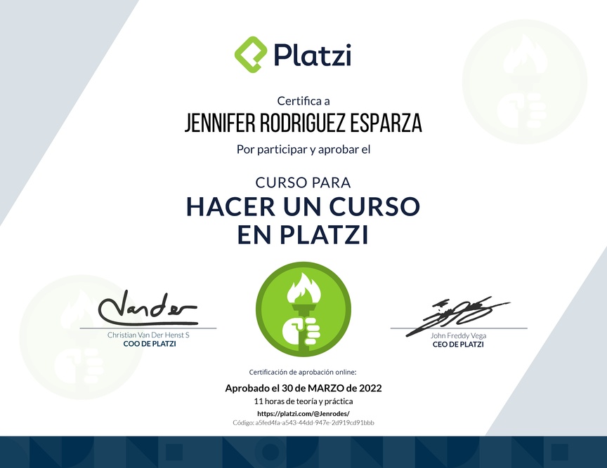 Diploma del Curso para Crear un Curso en Platzi (2021)