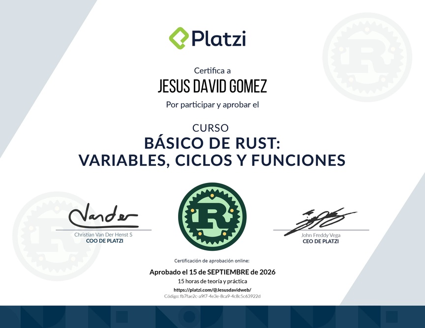 Diploma del Curso de Rust básico