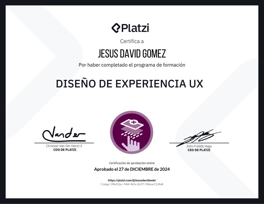 Diploma de la Ruta de Aprendizaje de Diseño de Experiencia UX