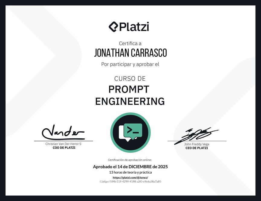Diploma del Curso de Prompt Engineering