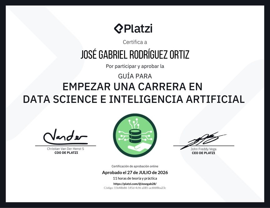 Diploma de Guía para Empezar una Carrera en Data Science e Inteligencia Artificial