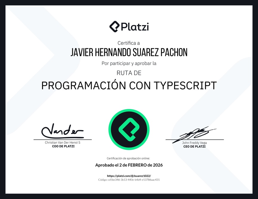 Diploma de la Ruta de Aprendizaje de Programación con TypeScript