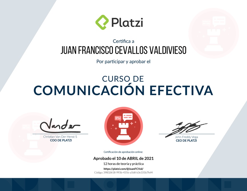 Diploma de Audiocurso de Comunicación Efectiva