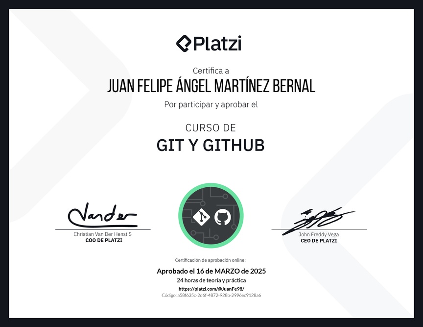 Diploma del Curso de Git y GitHub