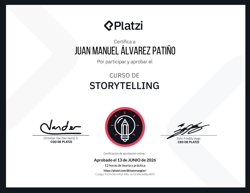 Diploma del Curso de Storytelling