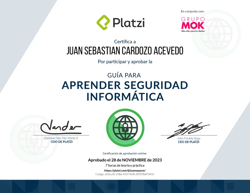Diploma de Guía para Aprender Seguridad Informática