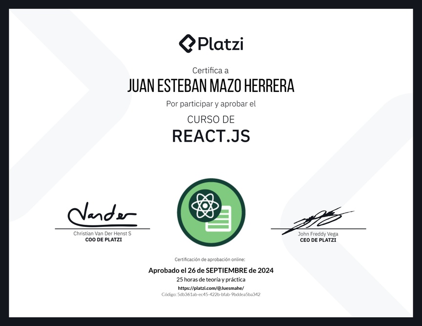 Diploma del Curso de React.js