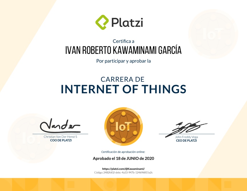 Diploma de la Ruta de Aprendizaje de Internet de las cosas
