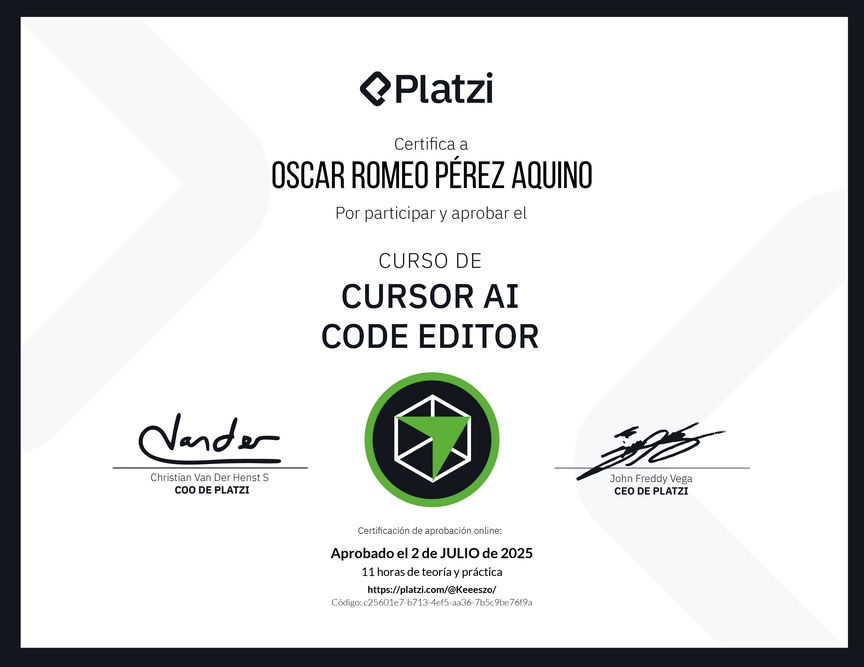 Diploma del Curso de Cursor AI Code Editor