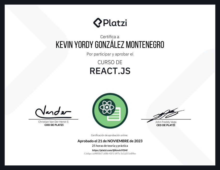 Diploma del Curso de React.js