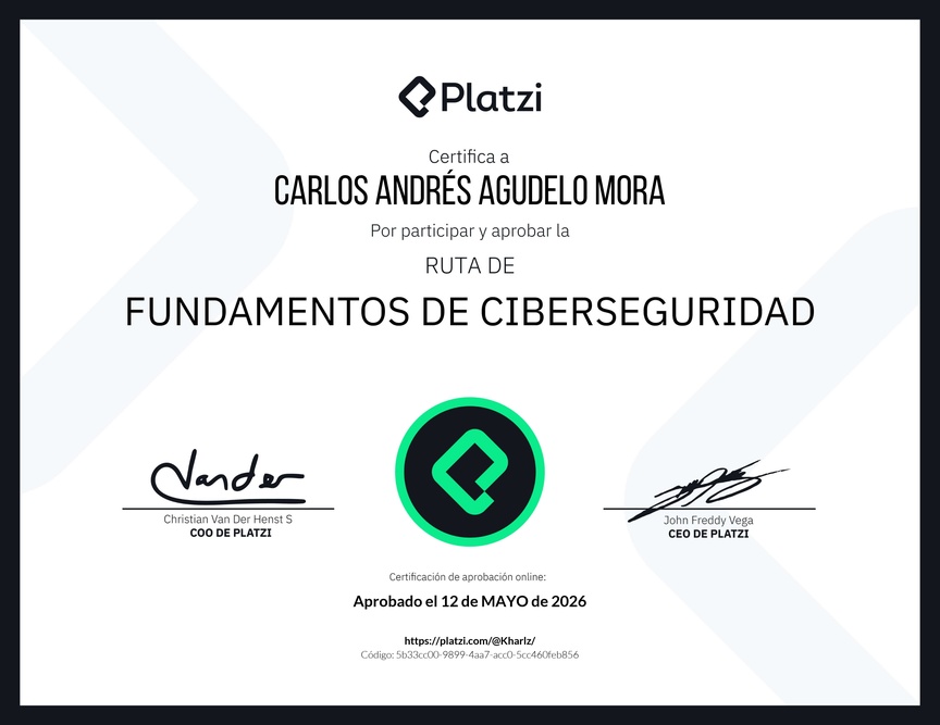 Diploma de la Ruta de Aprendizaje de Fundamentos de Ciberseguridad