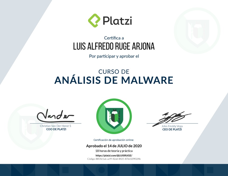 Diploma del Curso de Análisis de Malware
