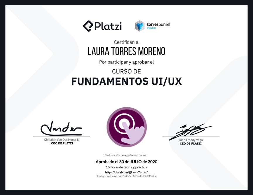 Diploma del Curso de Fundamentos UI/UX