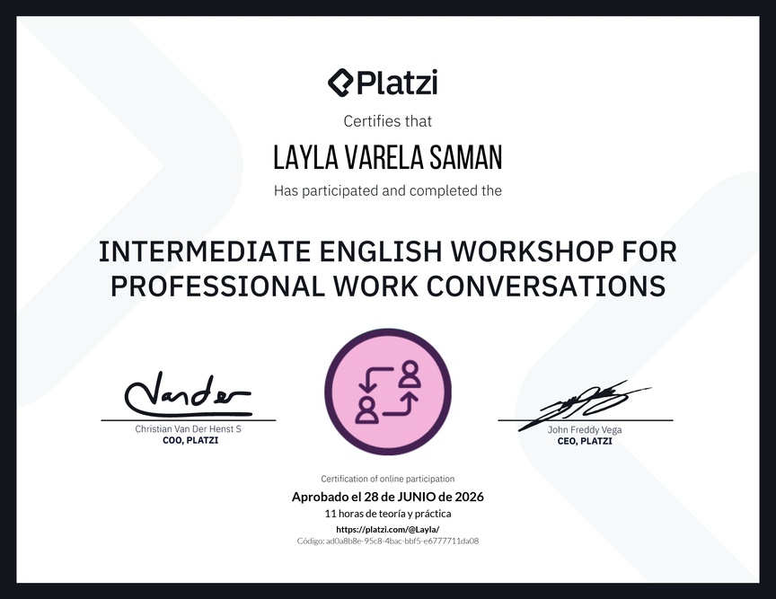 Diploma del Curso de Inglés Práctico para Conversaciones de Trabajo