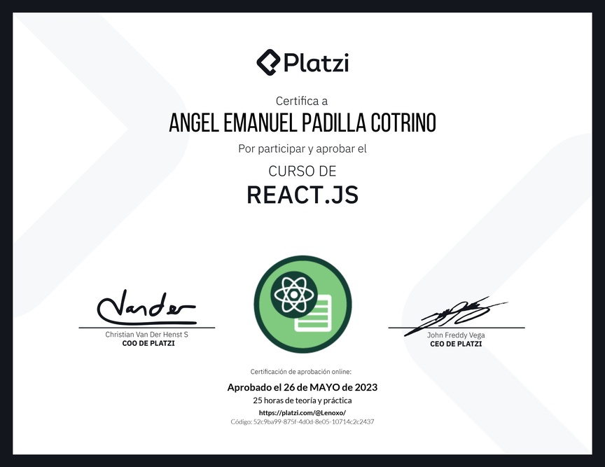 Diploma del Curso de React.js