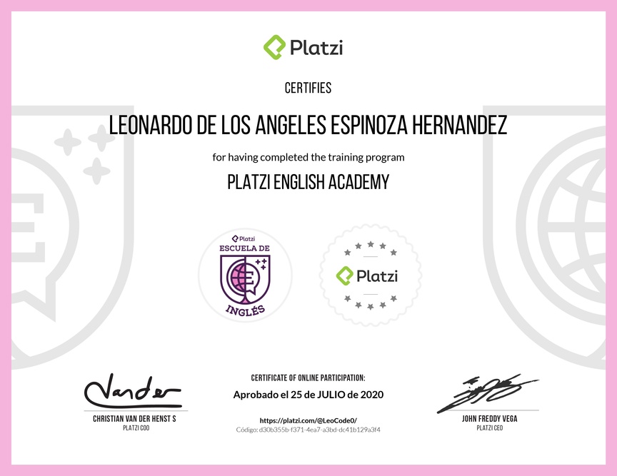 Diploma de la Ruta de Aprendizaje de English Learning
