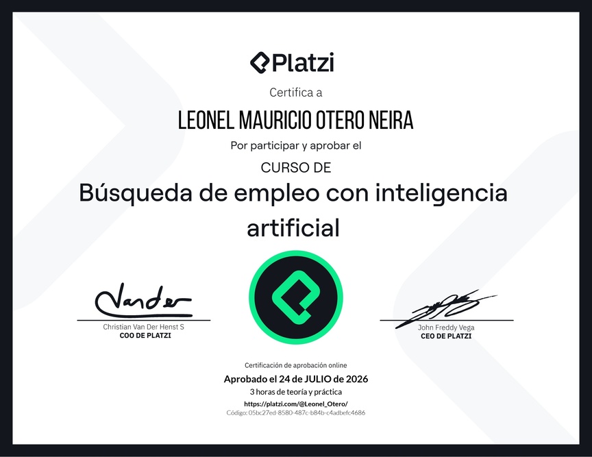 Diploma de Búsqueda de empleo con inteligencia artificial
