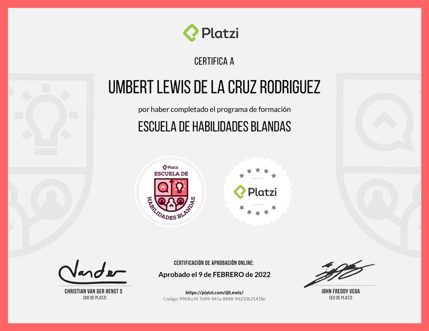 Diploma de la Ruta de Aprendizaje de Habilidades Blandas
