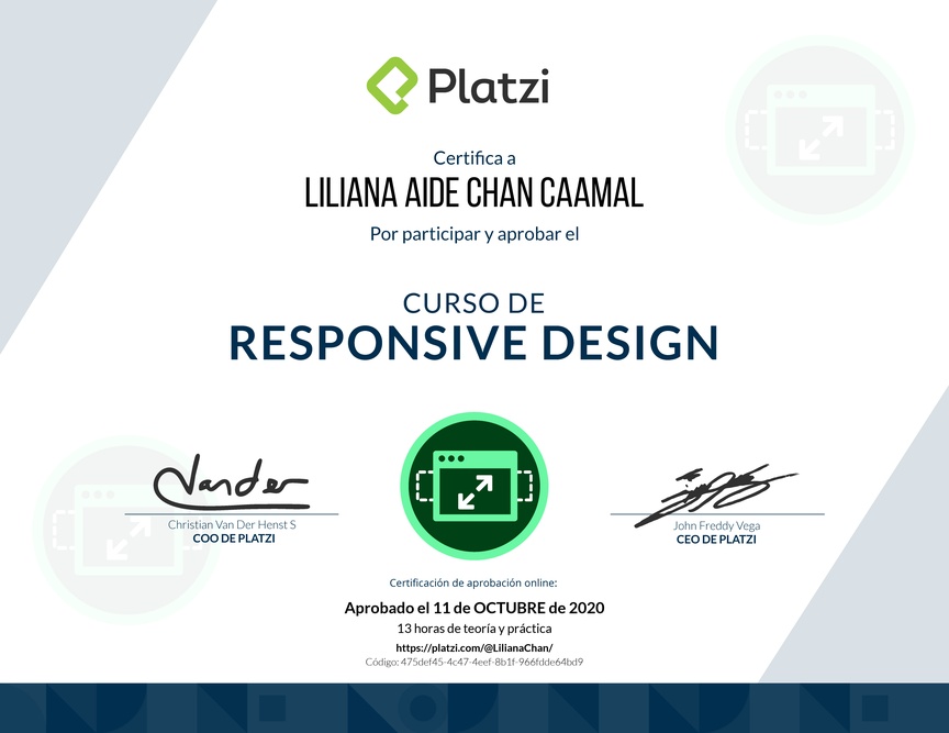Diploma del Curso de Responsive Design