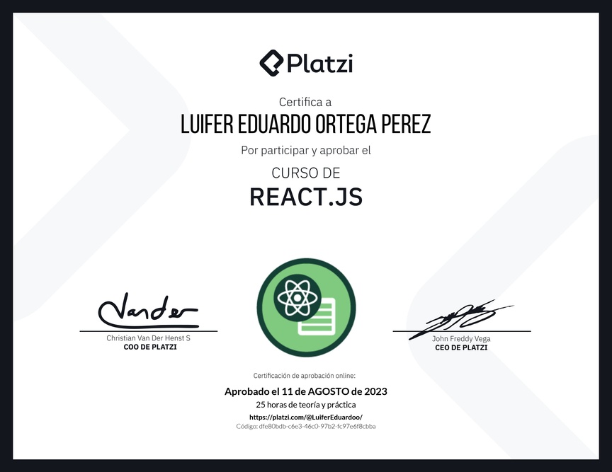 Diploma del Curso de React.js